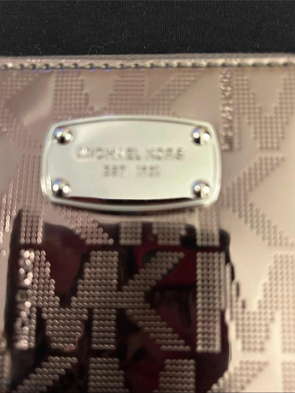 Michael Kors Metallic Rose Wallet with Embossed MK Pattern